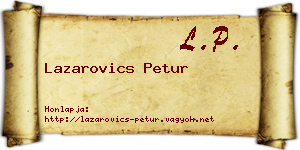Lazarovics Petur névjegykártya